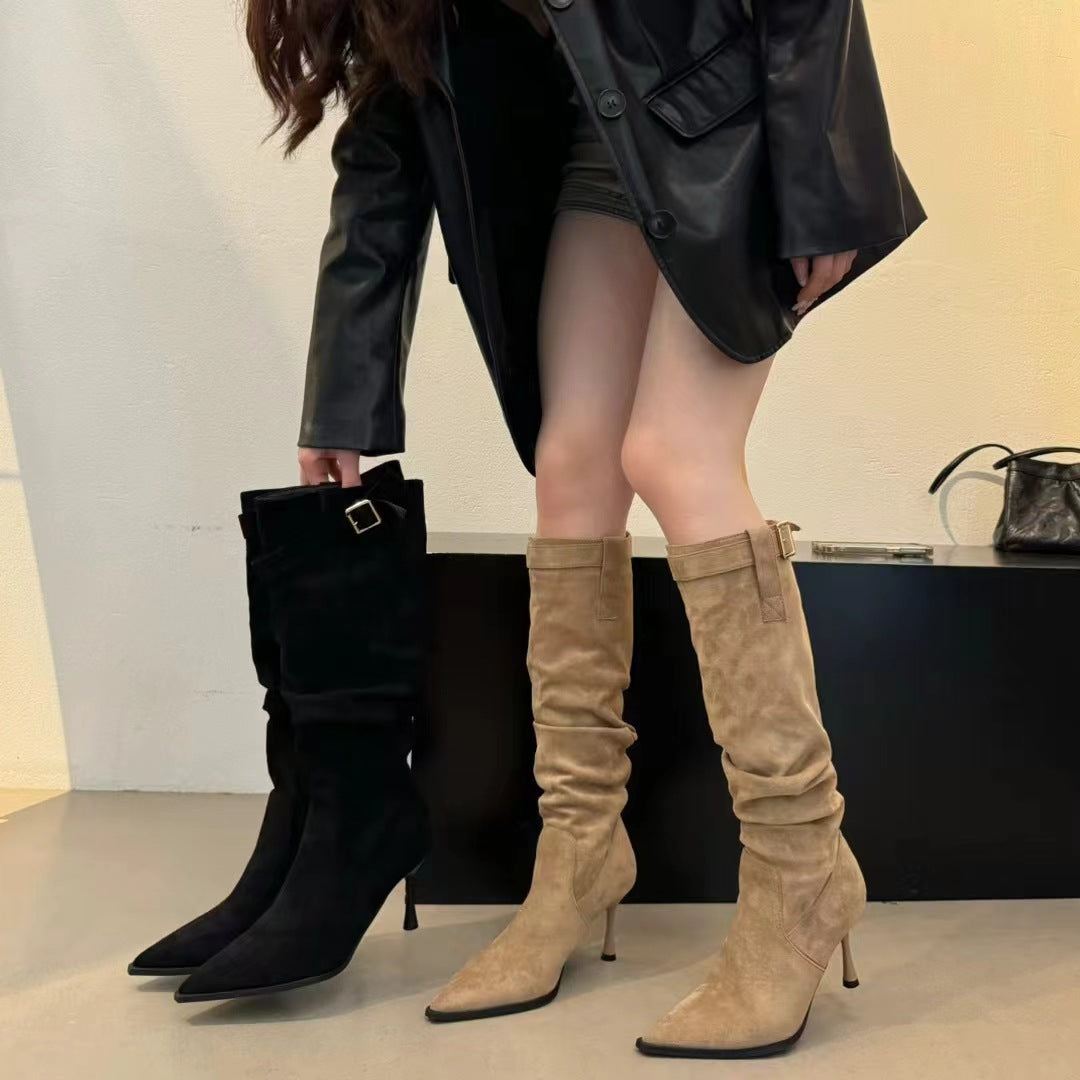 Stivali Slim con Tacco Alto Stiletto sopra il Ginocchio per Autunno/Inverno
