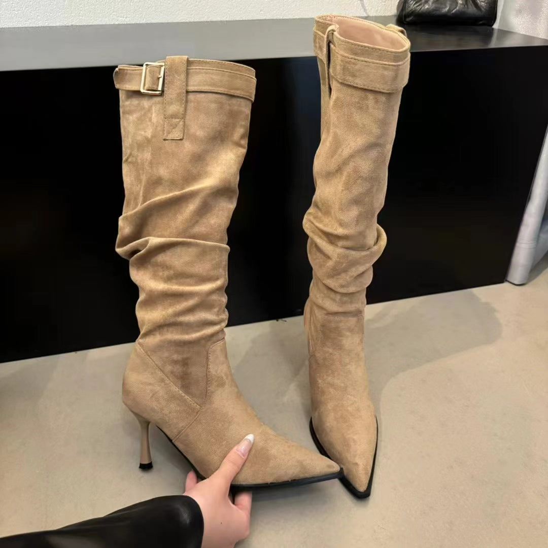 Stivali Slim con Tacco Alto Stiletto sopra il Ginocchio per Autunno/Inverno