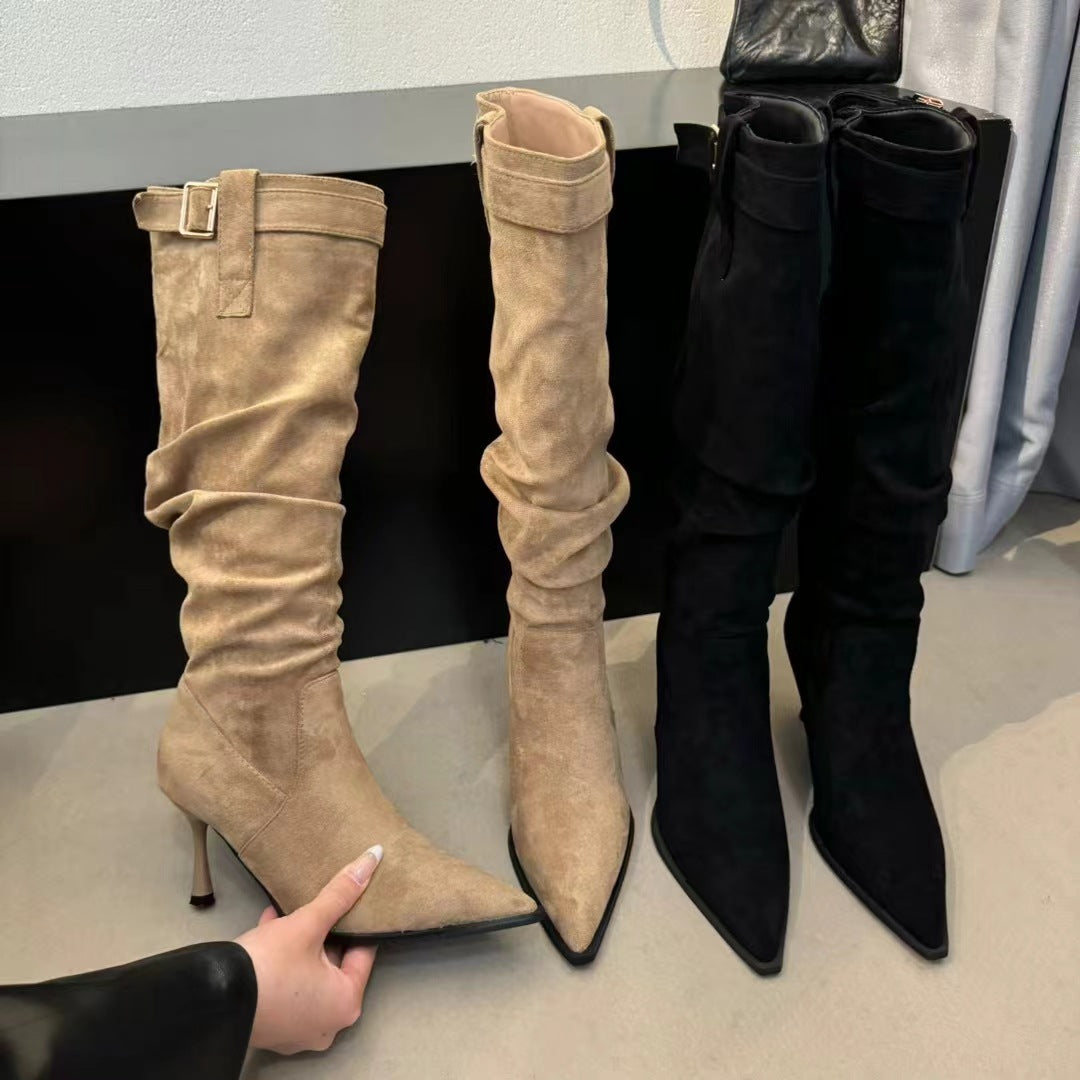 Stivali Slim con Tacco Alto Stiletto sopra il Ginocchio per Autunno/Inverno