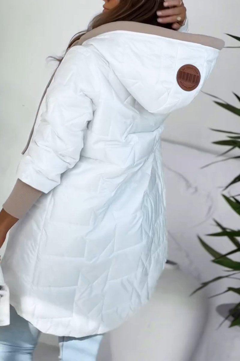 Giacca Invernale da Donna in Colore Pieno con Cappuccio e Zip per Comfort e Stile
