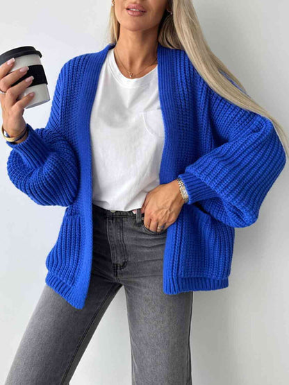 Cardigan Aperto con Spalle Cadenti per uno Stile Informale e Chic