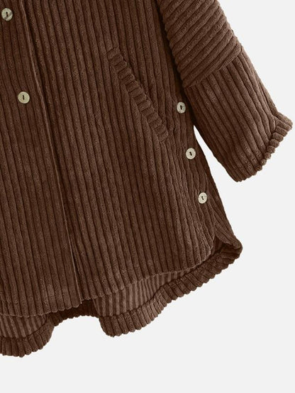 Cappotto Taglia Grande con Cappuccio e Orlo Asimmetrico