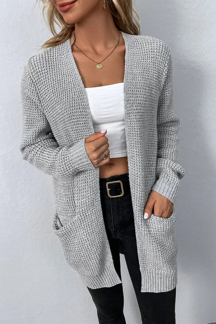 Elegante Giacca Semplice con Collo a V e Tasche - Collezione Mila