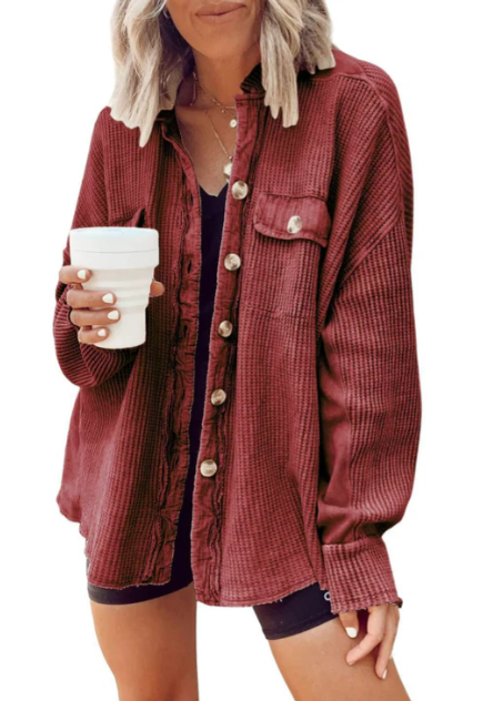 Giacca Camicia con Chiusura a Bottoni per Stile Quotidiano