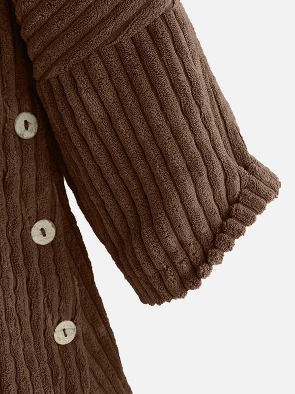 Cappotto Taglia Grande con Cappuccio e Orlo Asimmetrico