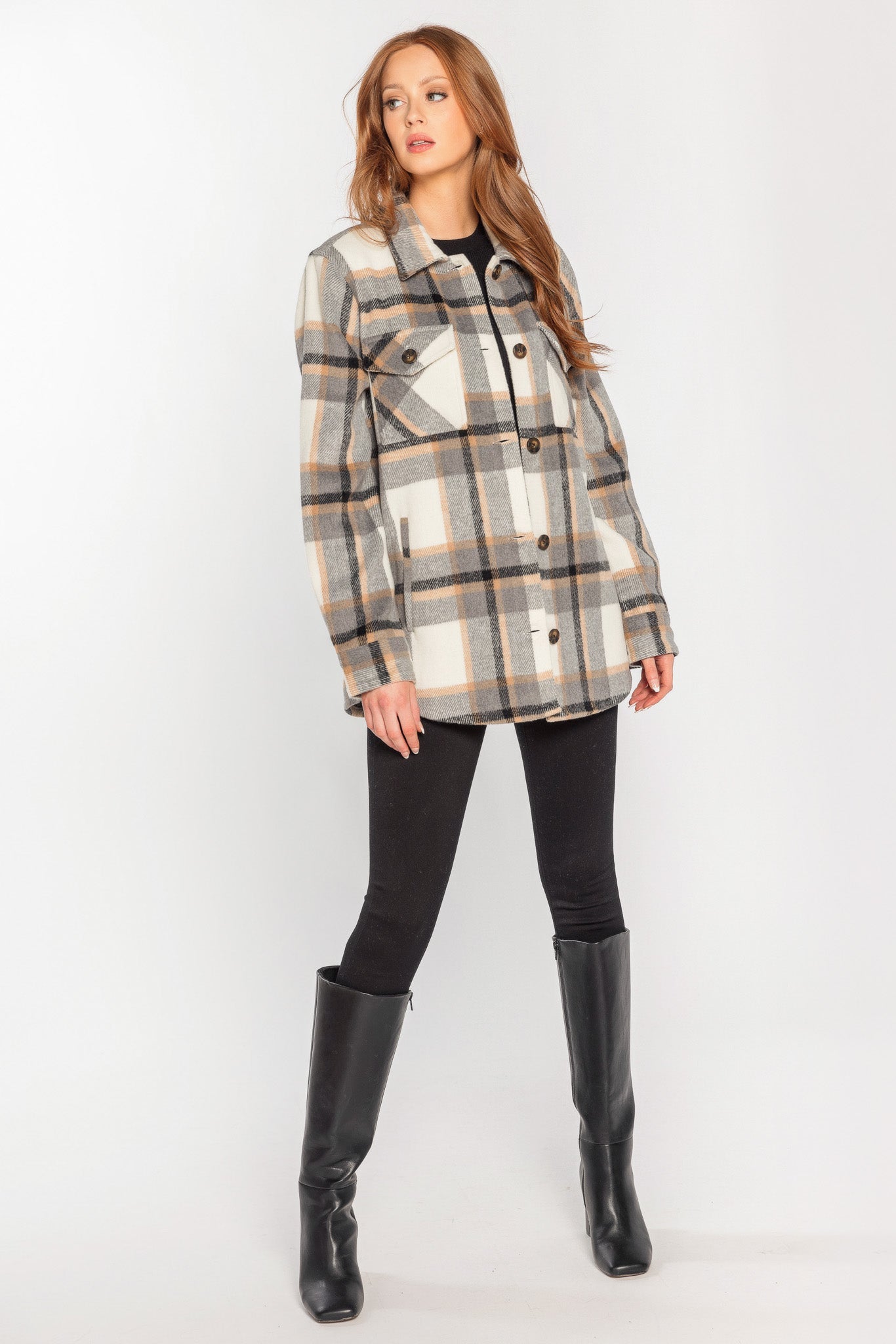 Elegante Shacket a Quadri Opal - Perfetto per Ogni Occasione