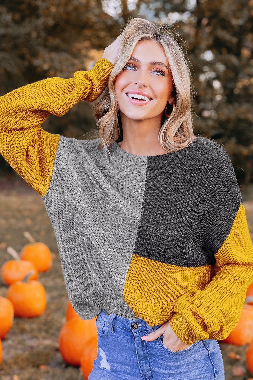 Maglione a Blocchi di Colore - Comodo & Elegante