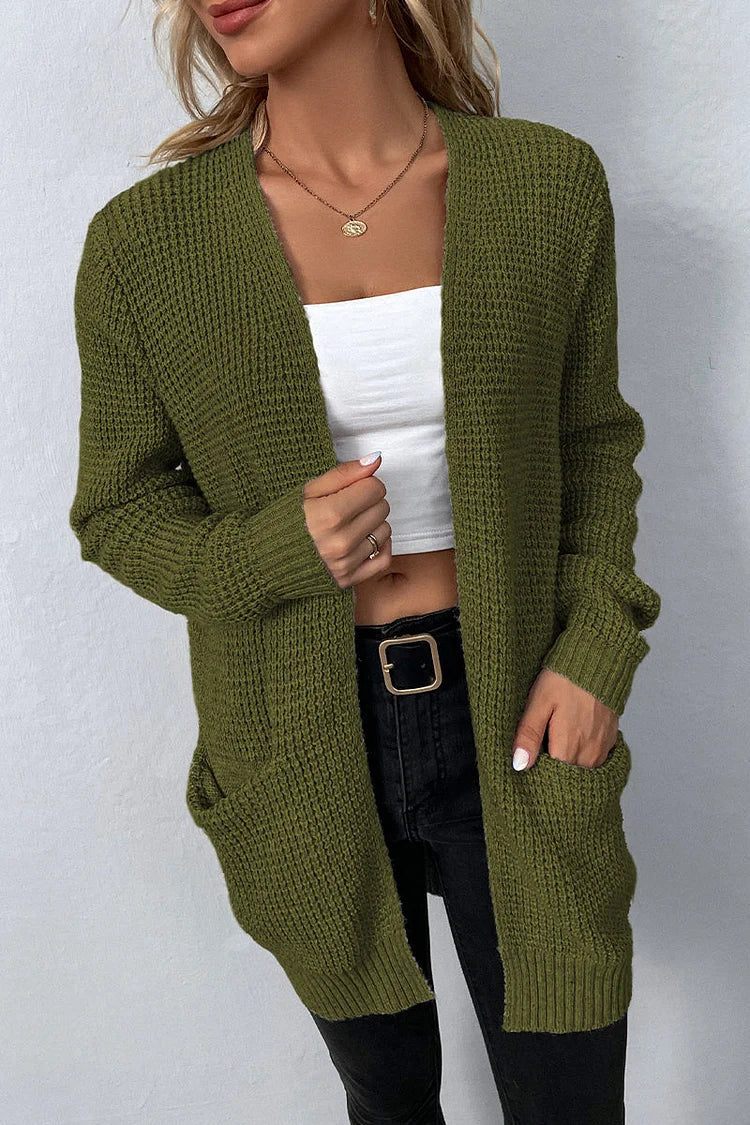 Elegante Giacca Semplice con Collo a V e Tasche - Collezione Mila