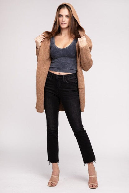 Francesca Cardigan con Cappuccio Aperto Frontal per Donne