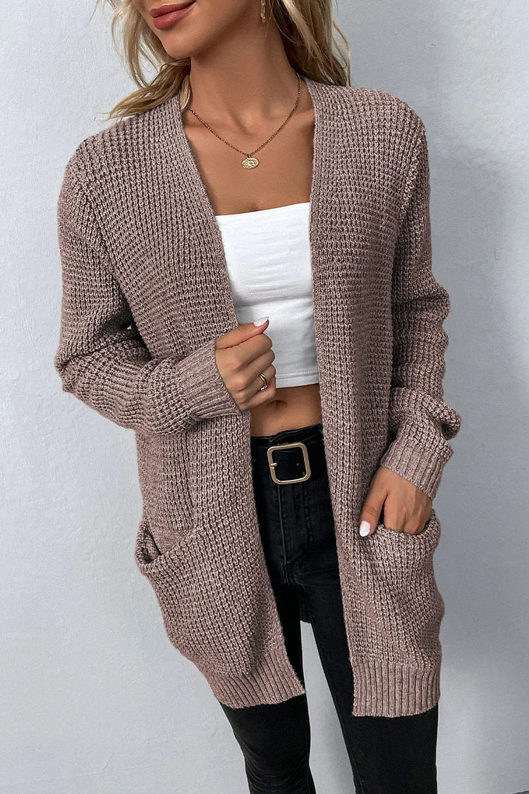 Elegante Giacca Semplice con Collo a V e Tasche - Collezione Mila