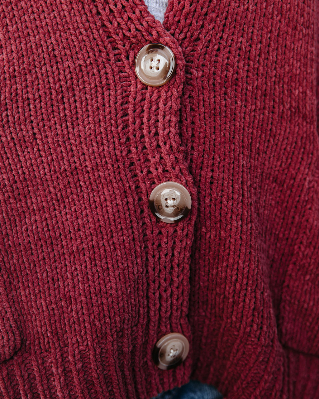 Cardigan con Tasche e Bottoni - Rosa Vintage