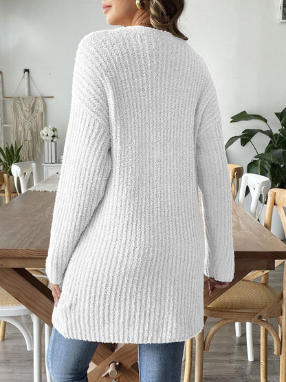 Cardigan Aperto con Dettaglio Nodo - Manica Lunga