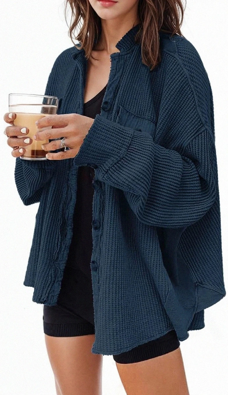 Elegante e Versatile Giacca da Camicia Irregolare con Tasche a Collo per l'Individuo Moderno