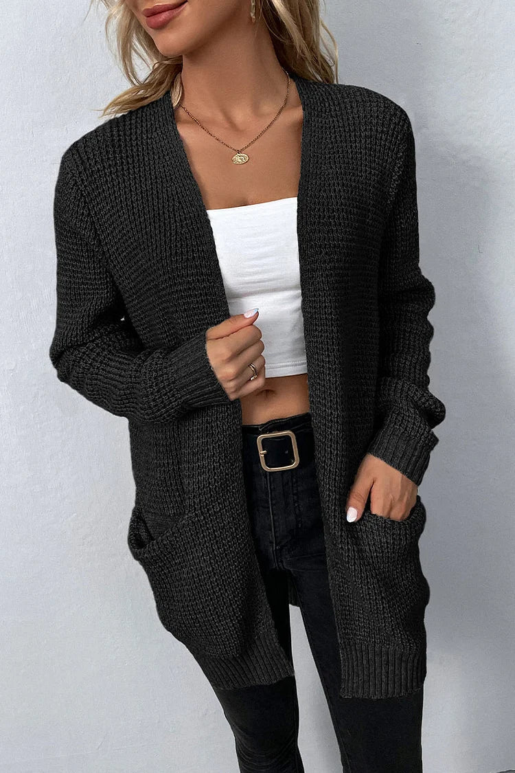 Elegante Giacca Semplice con Collo a V e Tasche - Collezione Mila