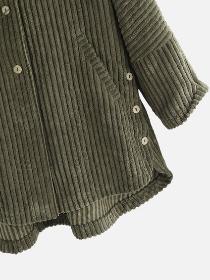 Cappotto Taglia Grande con Cappuccio e Orlo Asimmetrico