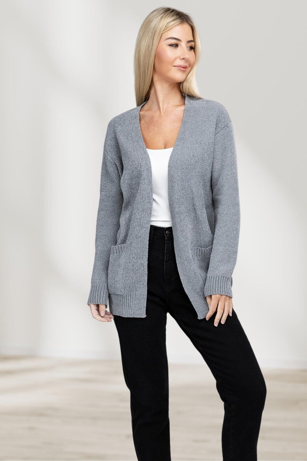 Cardigan Aperto in Maglia Confortevole per Ogni Occasione