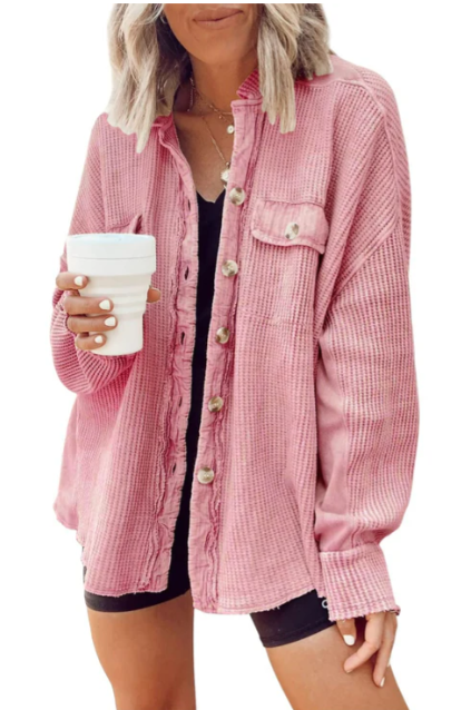Giacca Camicia con Chiusura a Bottoni per Stile Quotidiano